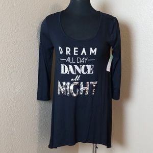 New Black Pajamas Dream Dance Sequins Small